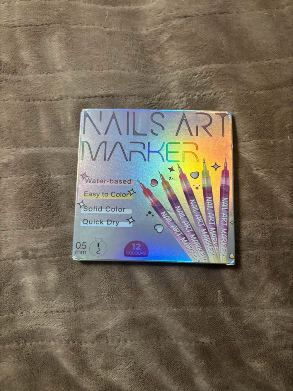 Nails Art Marker Set - Holographic Box, 12 Colors